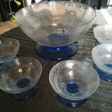 Set including 1 salad bowl and 5 fruit bowls in Daum Nancy crystal from the 40s