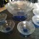 Set including 1 salad bowl and 5 fruit bowls in Daum Nancy crystal from the 40s