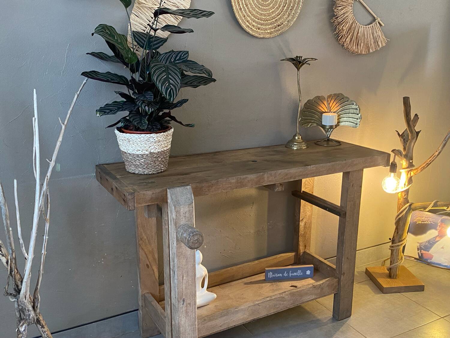 Vintage wooden workbench