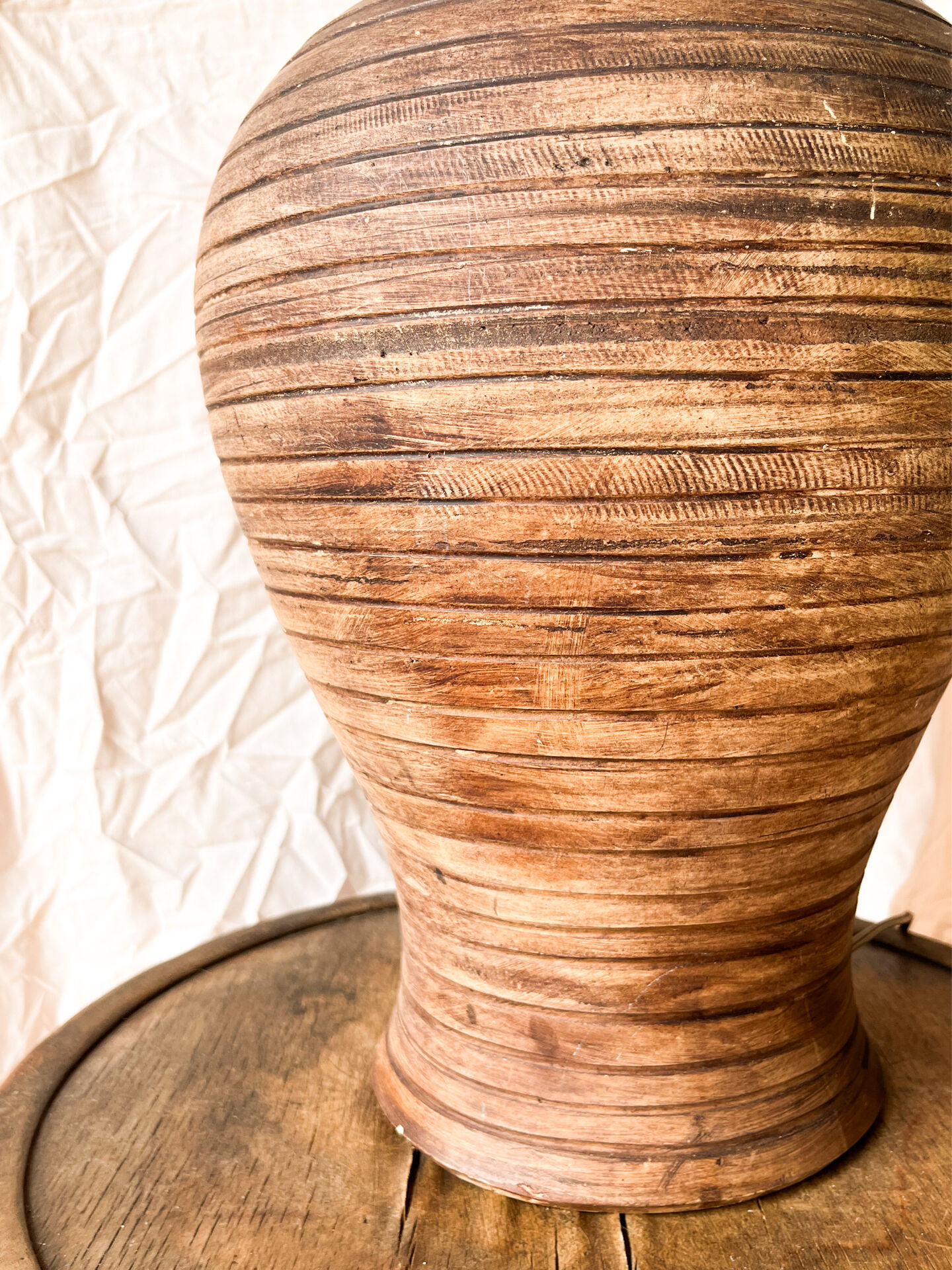 70s Jarre Lamp in Artisan Terracotta Wabi-Sabi / Mediterranean