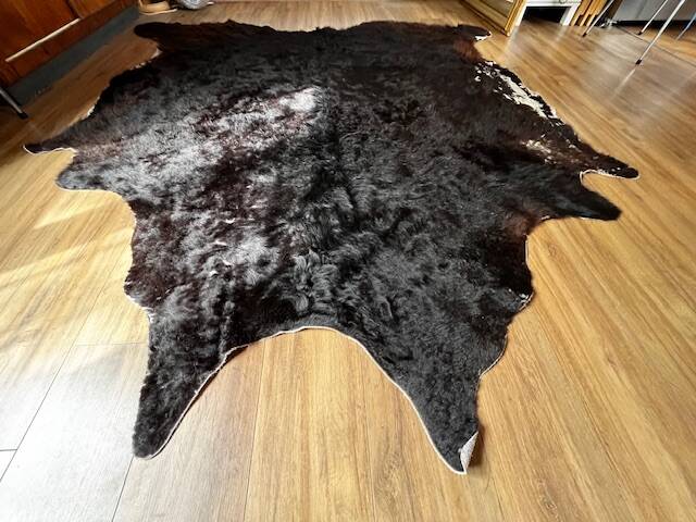 Brown cowhide rug, 2.30m