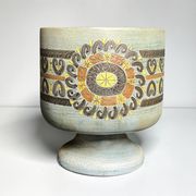 Vallauris, vase cache pot faïence polychrome Jean Lespinasse vers 1960