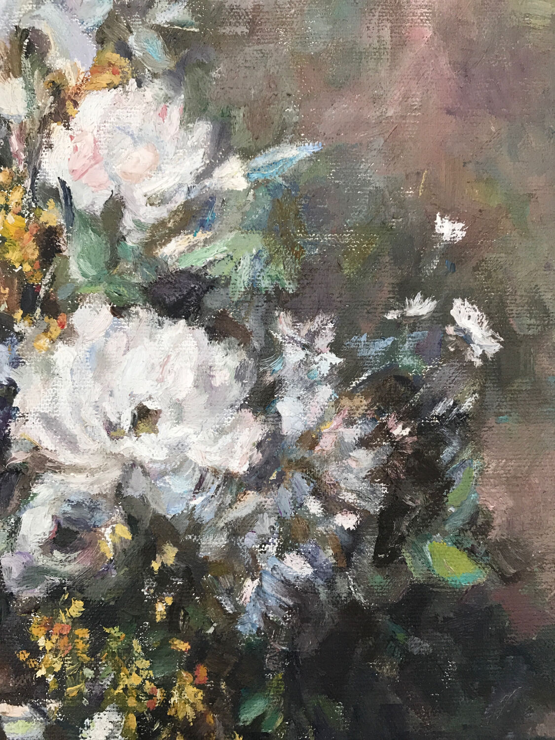 Painting flower bouquet still life