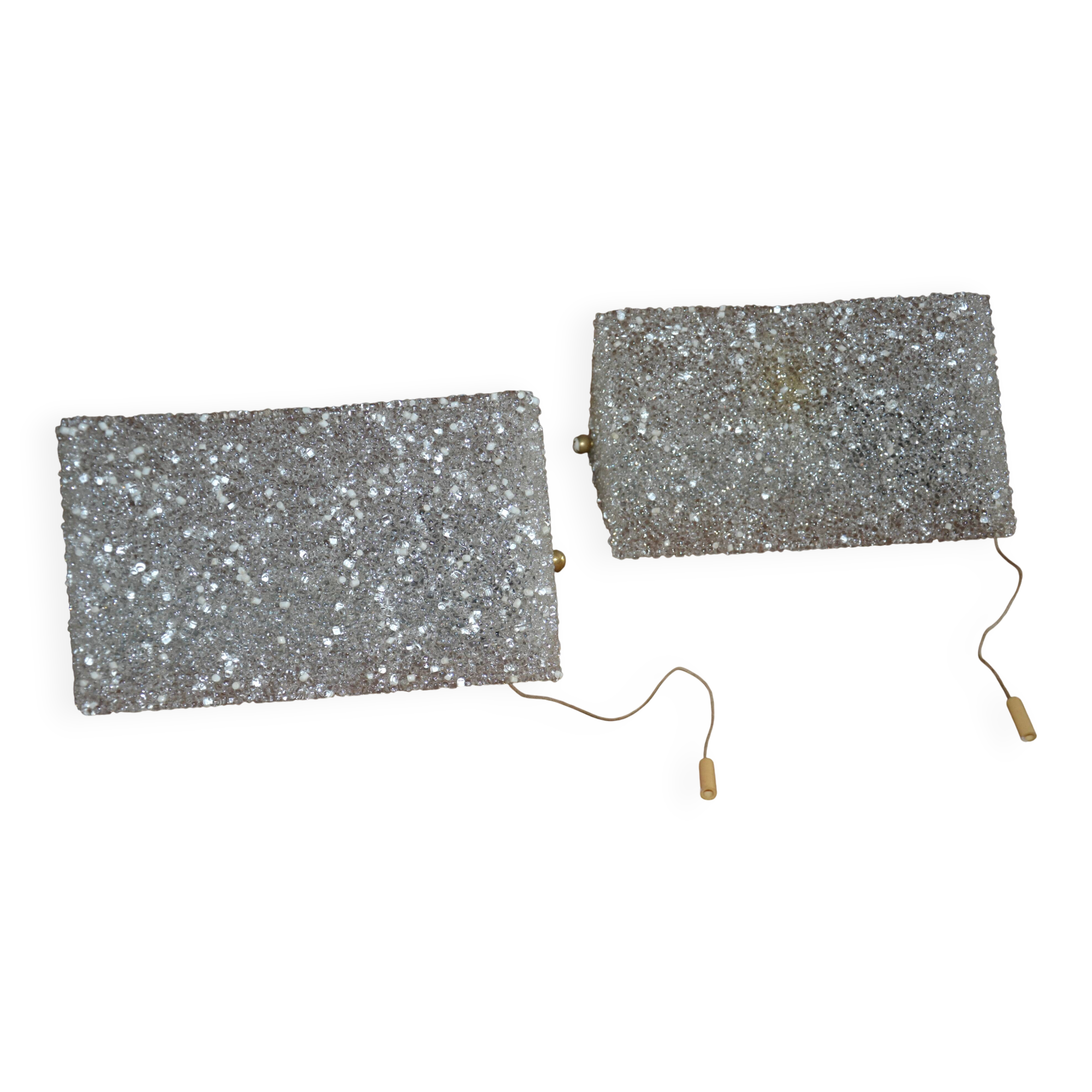 2 wall sconces in perspex, 1950s-60s