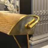 Table or desk lamp (gold & brown) JUMO, modernist design, ca 1945