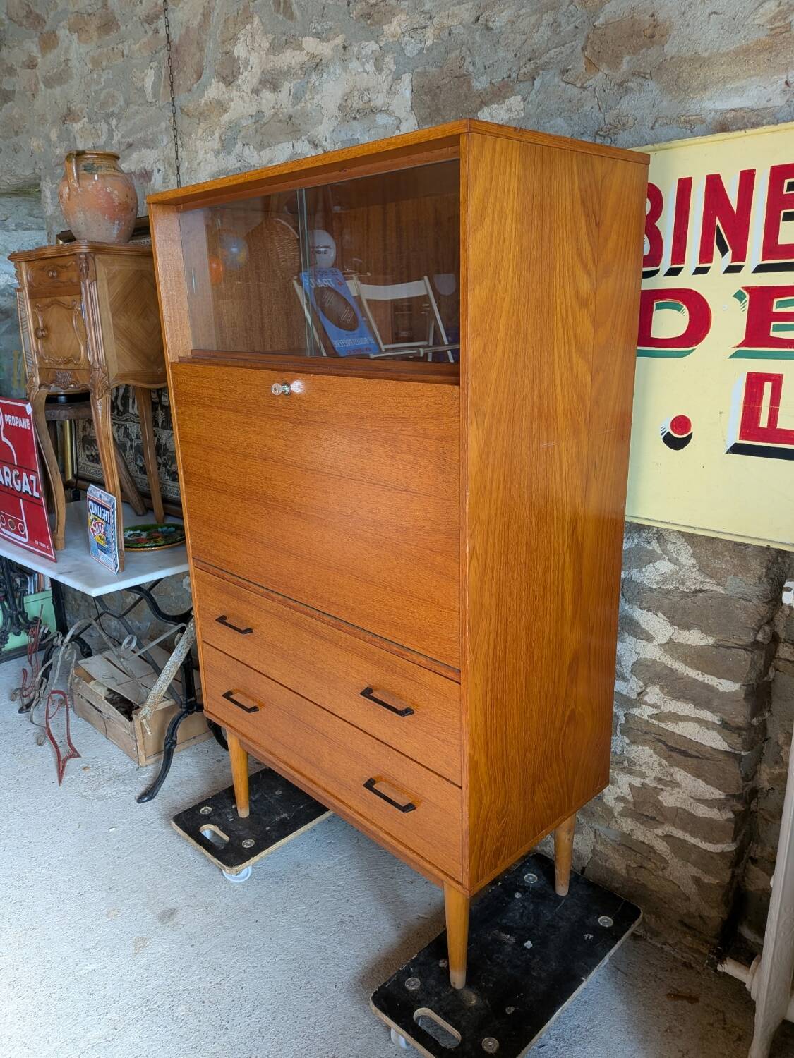 Secrétaire Vintage "Brissac" – Chêne Blond & Design Reconstruction – 1