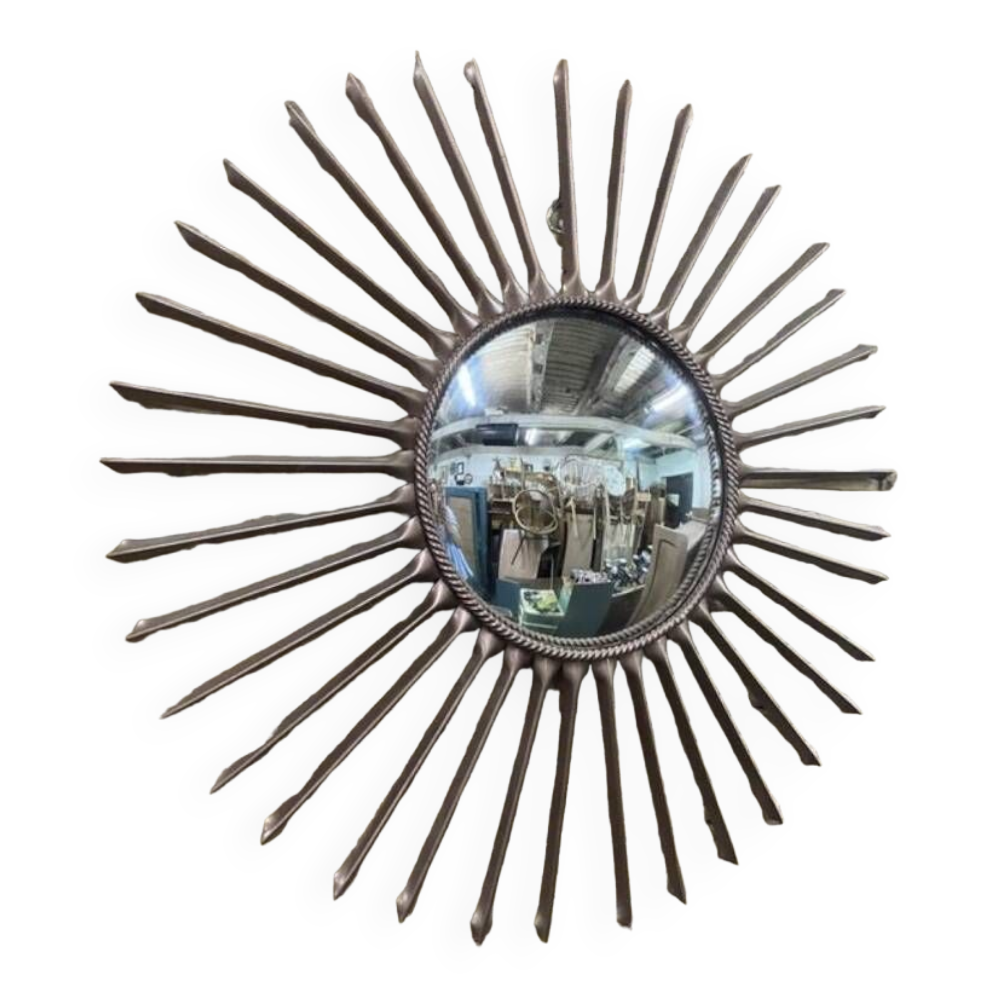 Mirror Chaty Vallauris witch's eye Fleche vintage Copper