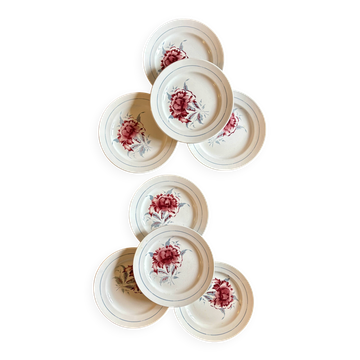 lot de 8 assiettes à dessert vintage - Saint Amand