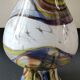 Vase boule en verre d Art soufflé de Murano/Italie. Décor volutes de fumée/Ondes polychromes. Dim. 20 x 15 cm