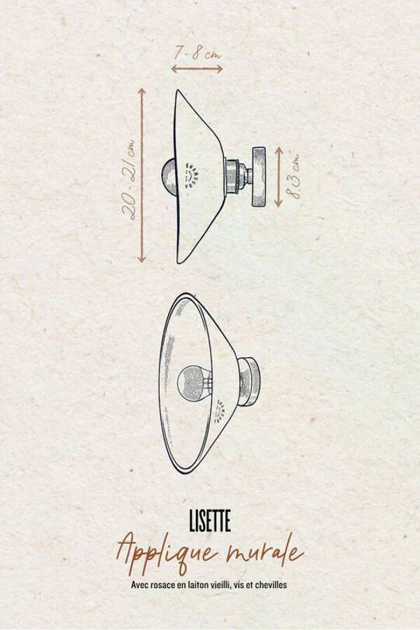 LISETTE - Terre mêlée vernissée - Applique murale