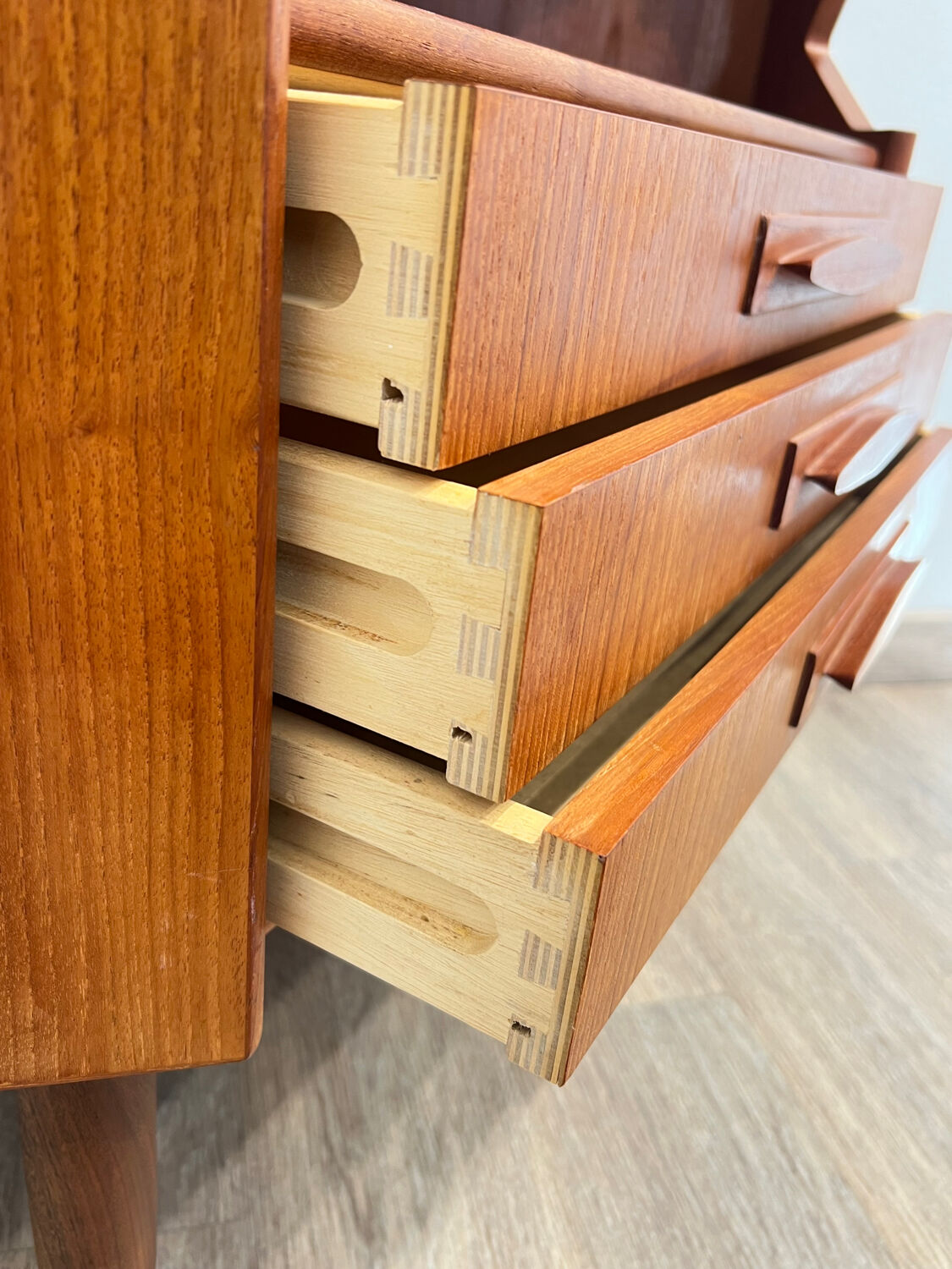 Scandinavian corner unit in teak, Danish design