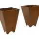 Vintage wooden planter with a minimalist, geometric design