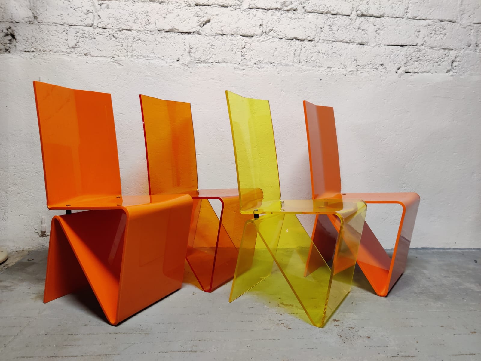Set of 4 chairs "Pli" Roche Bobois