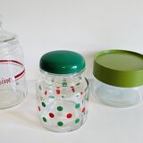 glass and colored kitchen jars