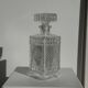 Vintage glass whisky carafe with diamond points H23 L9