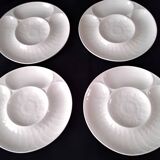 4 artichoke plates in white porcelain by Pillivuyt