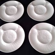 4 artichoke plates in white porcelain by Pillivuyt