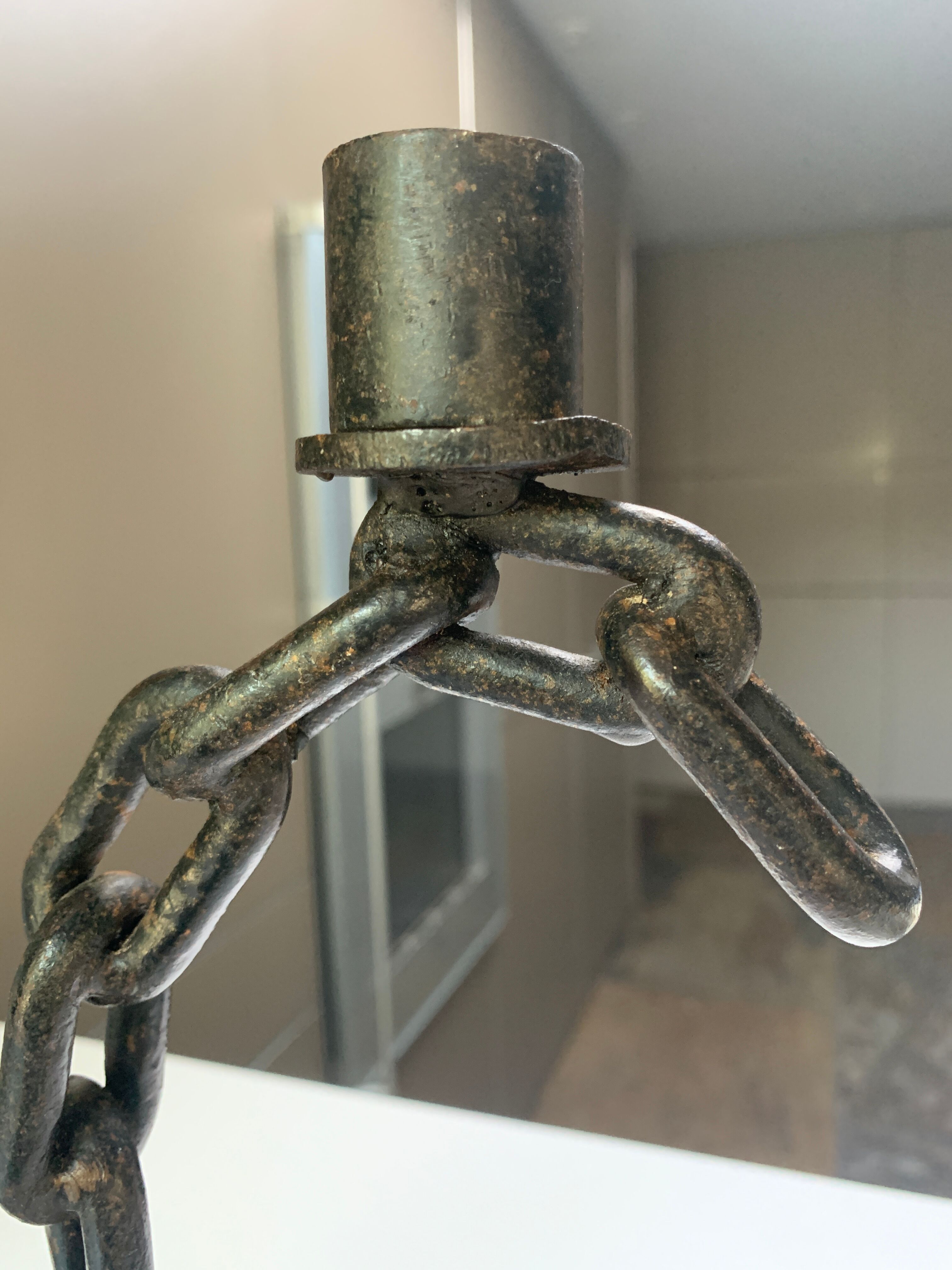 Brutalist style marine chain chandelier