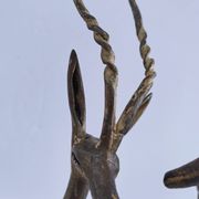 four vintage brass gazelle antelope sculptures