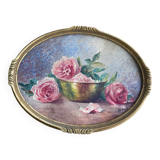 Framed watercolor “Roses” from the 20s/30s