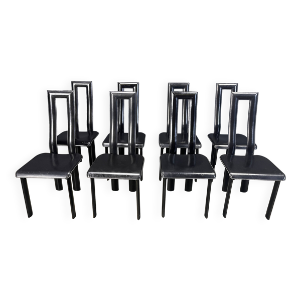 Chaises de salle à manger Regia en modèle italien par Antonello Mosca pour Ycami, années 1980, ensemble de 8.