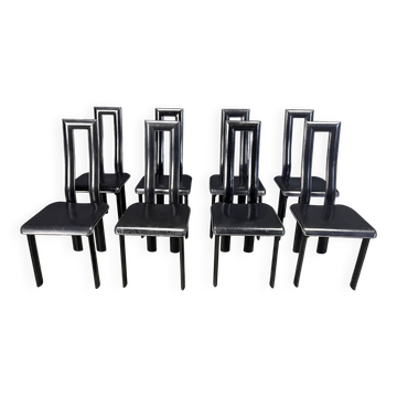 Chaises de salle à manger Regia en modèle italien par Antonello Mosca pour Ycami, années 1980, ensemble de 8.