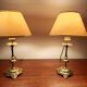 Pair of lamps in solid gold-plated brass