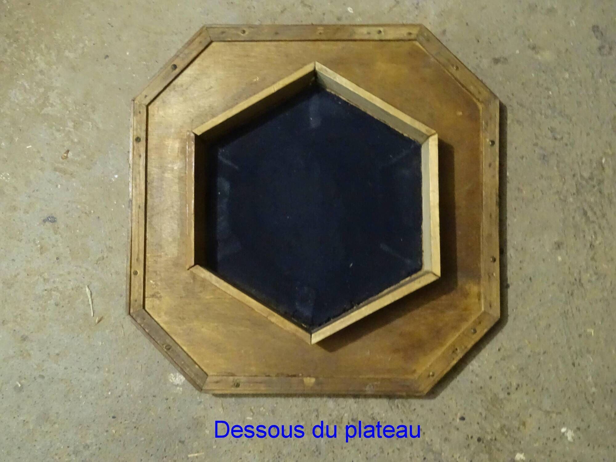 Side table with removable polygonal top, Art Deco, inlaid 1925