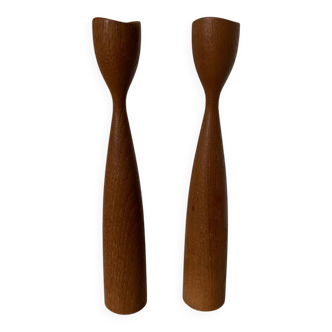 Pair of vintage tulip candlesticks