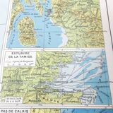 Vintage map of Great Britain and Ireland 43x43cm from 1950