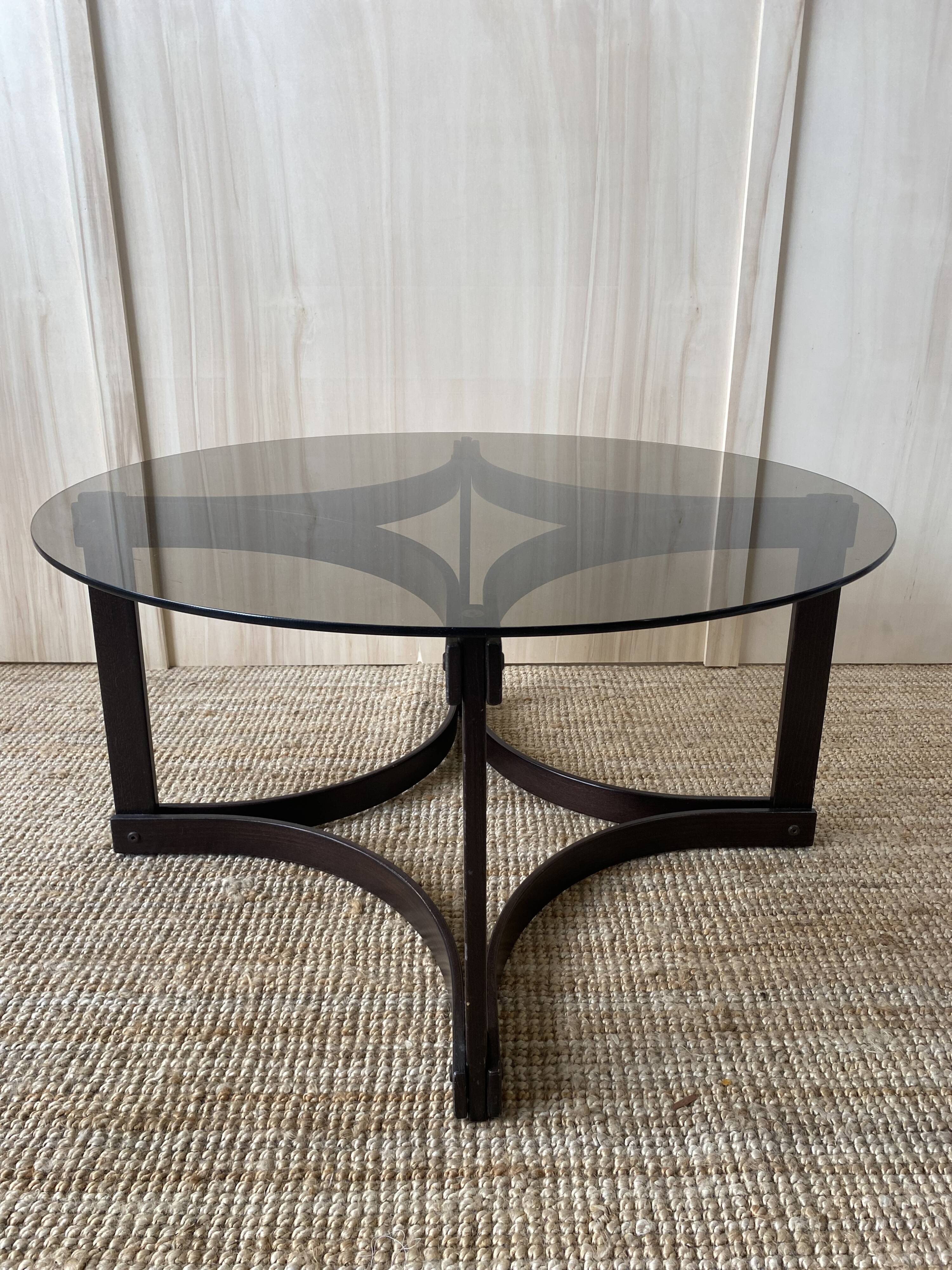 Glass & wood coffee table - Ingmar Relling