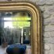 Louis-Philippe pearl mirror 172/121cm gilded with gold leaf, overmantel