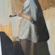 Oil on canvas "Woman in Blue Reading a Letter" after Vermeer