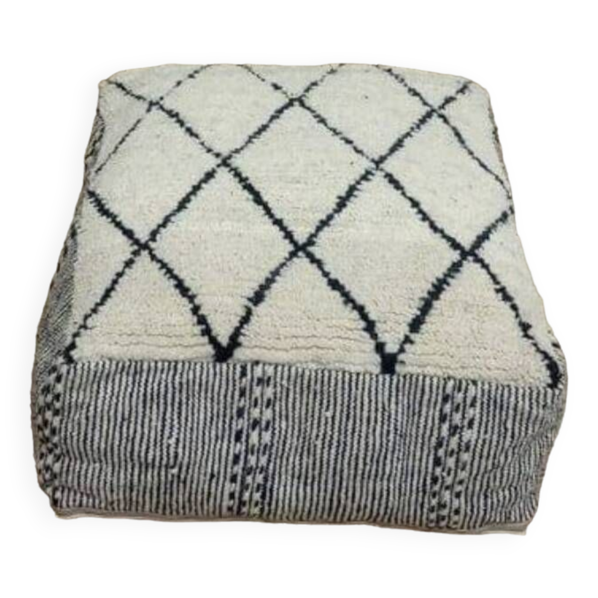 100% handmade artisanal Berber pouf