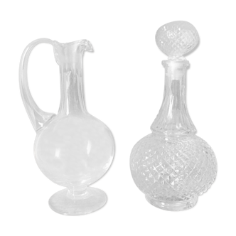Lot de deux carafes