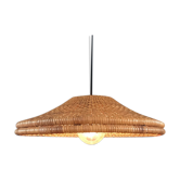 Large Vintage Rattano Pendant Light 70s