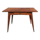 bureau table bois mssif avec tiroirs pieds compas