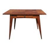 solid wood desk with drawers and tapered legs
