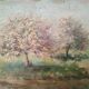 Les pommiers en fleurs huile sur panneau