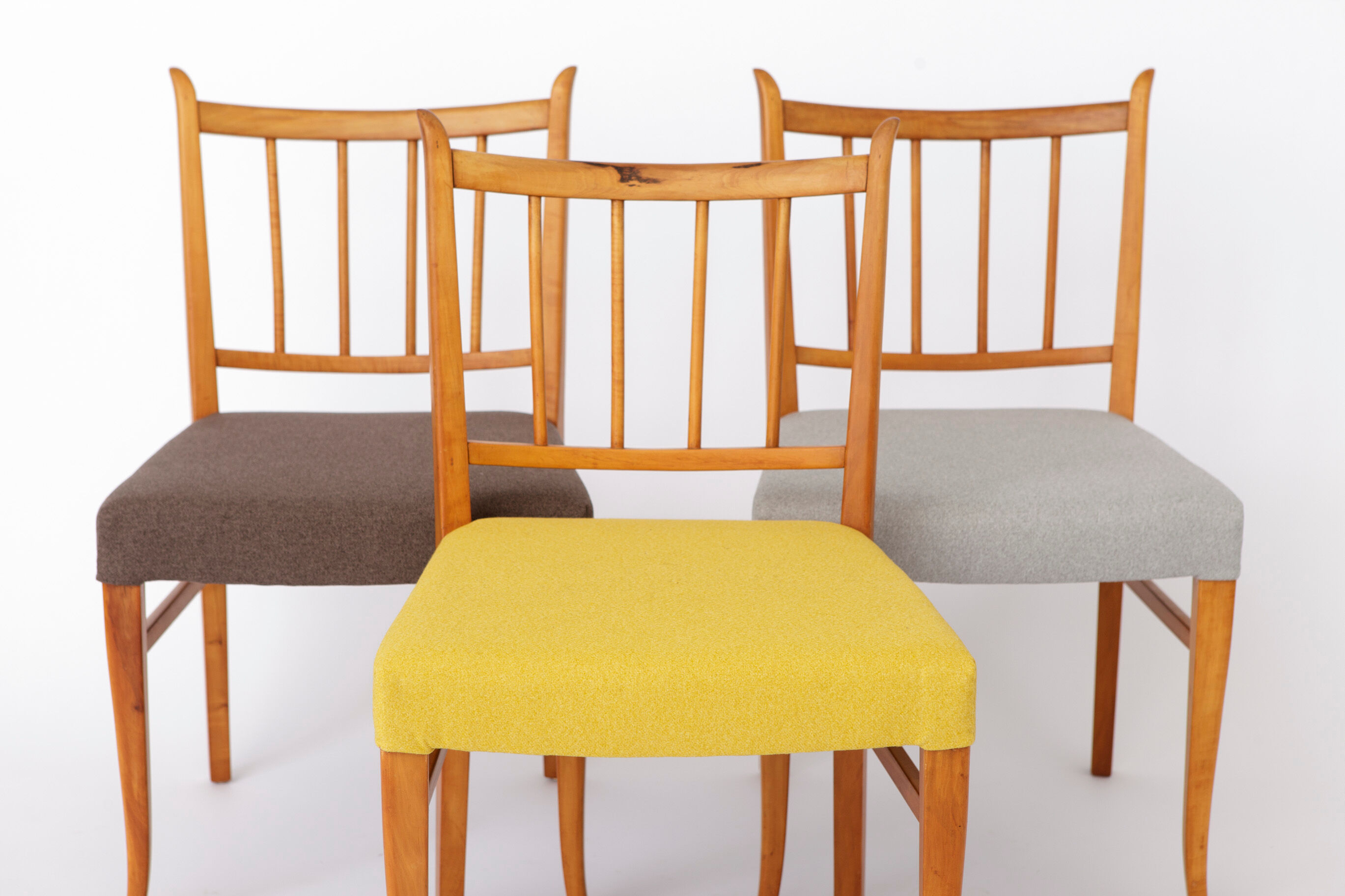 Set of 4 Vintage Beech Dining Chairs, 1950s Mid Century Modern, Germany