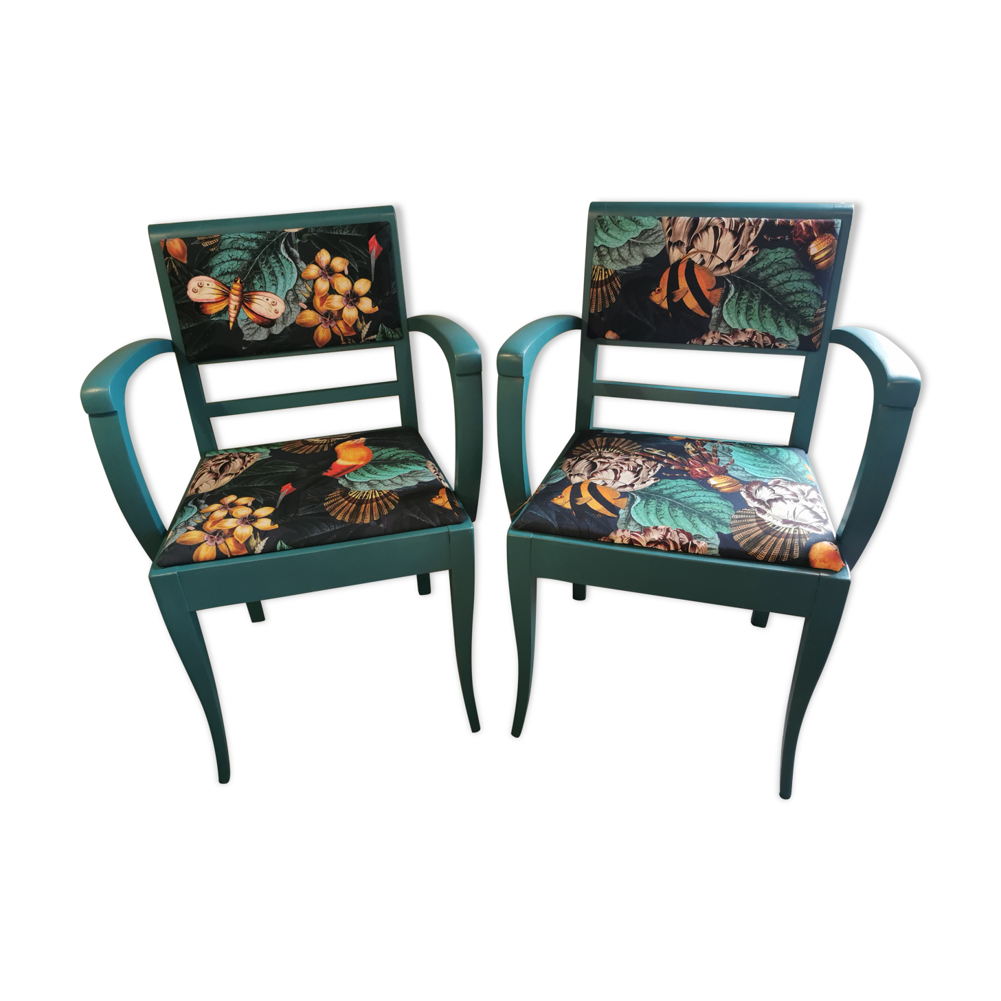 Pair of vintage armchairs refurbished