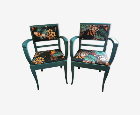 Pair of restyled vintage armchairs