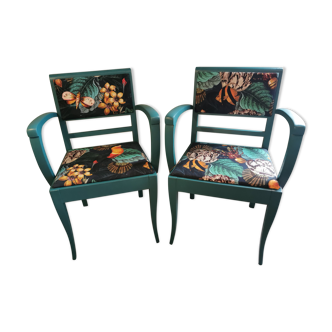 Pair of restyled vintage armchairs