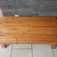 Table basse pin pieds compas vintage années 70-80