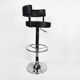 Bar stool black, eco-leather, Germany 90s