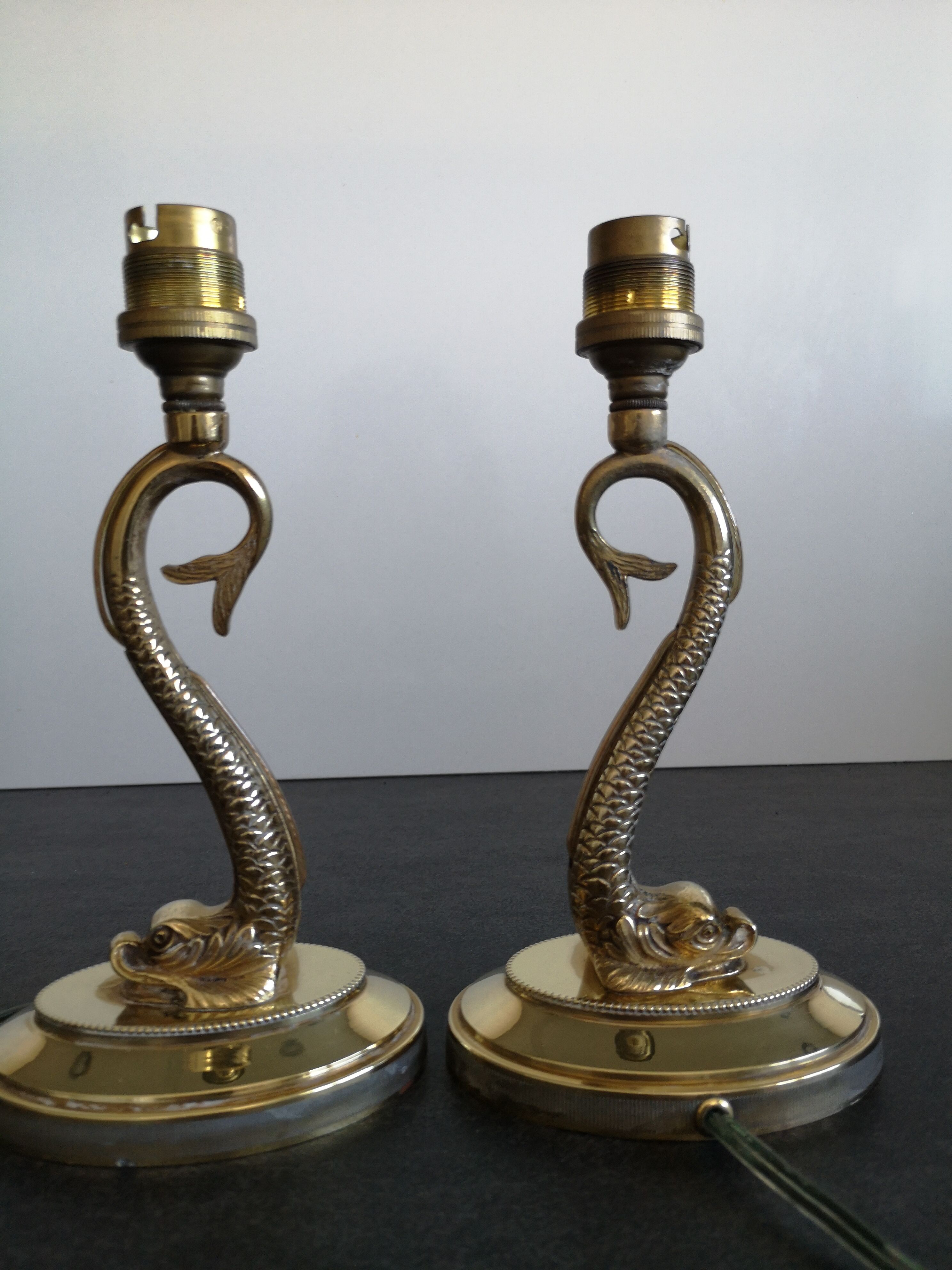 Pair of brass bedside lamp 50s