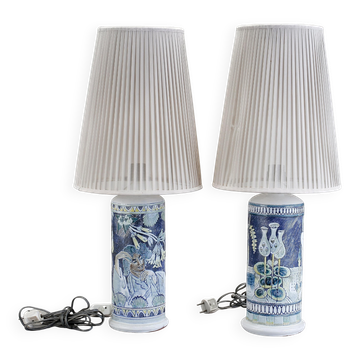 Table lamps by Marian Zawadzki for Tilgmans, Sweden, 1950, signed.