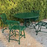 Garden furniture - 4 Arras chairs, 1 Arras round table - Dark green