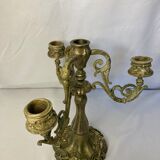 Old three-pointed bronze chandelier early twentieth century