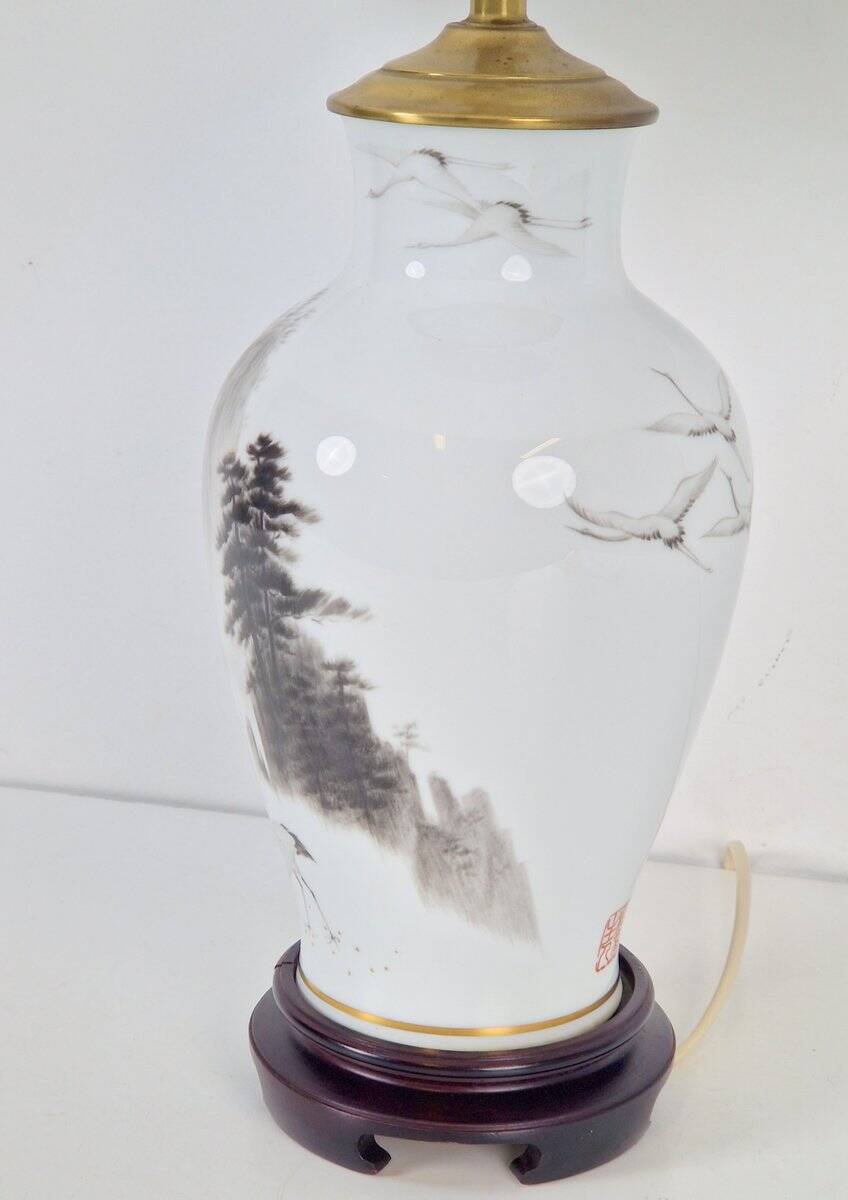 Japanese Table Lamp by Haruo Momoki for Franklin Porcelain, 1980s